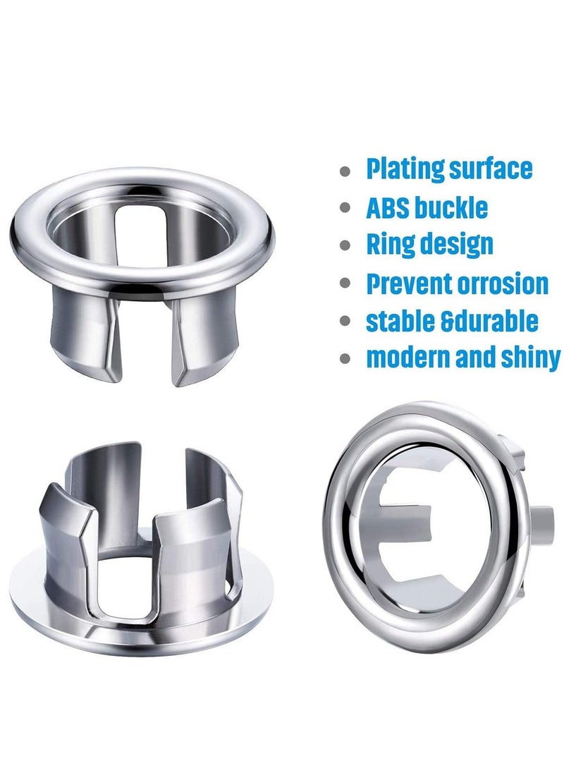 Generic - 4 Pcs Sink Overflow Ring, Basin Sink Overflow Ring Overflow Cap for Kitchen Bathroom Vanity Basin Drain Hole Covers Easy to Install Insert Spare Parts Overflow Cover - Image 1
