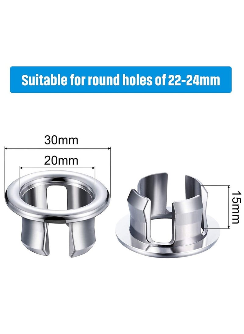Generic - 4 Pcs Sink Overflow Ring, Basin Sink Overflow Ring Overflow Cap for Kitchen Bathroom Vanity Basin Drain Hole Covers Easy to Install Insert Spare Parts Overflow Cover - Image 1