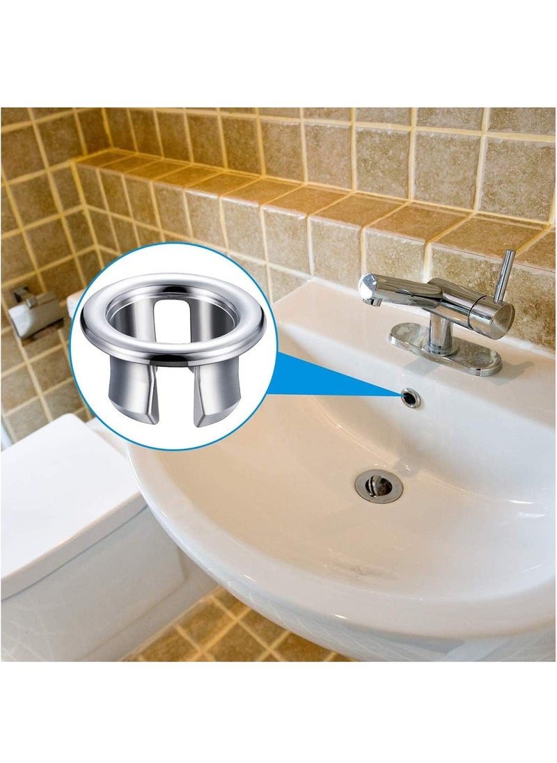 Generic - 4 Pcs Sink Overflow Ring, Basin Sink Overflow Ring Overflow Cap for Kitchen Bathroom Vanity Basin Drain Hole Covers Easy to Install Insert Spare Parts Overflow Cover - Image 1