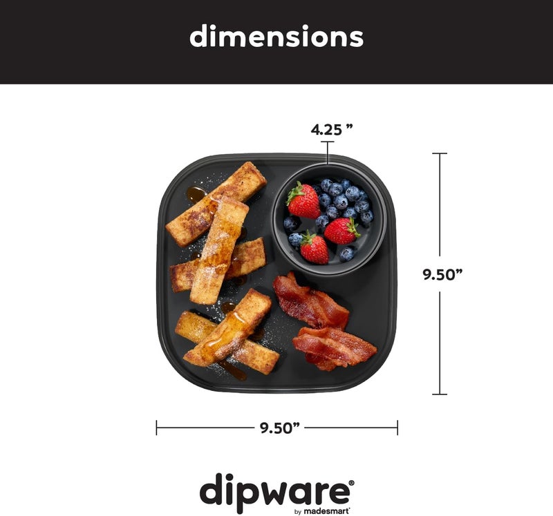 Madesmart طبق تقديم ميدسمارت القابل لإعادة الاستخدام مع وعاء غمس قابل للإزالة للوجبات الخفيفة والمقبلات - Image 3