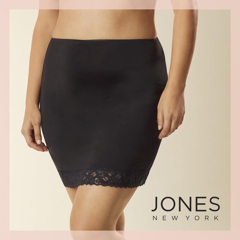 Jones New York womens Silky Touch 19 Anti-cling Above Knee Half Slip, Black, Large US - Image 3