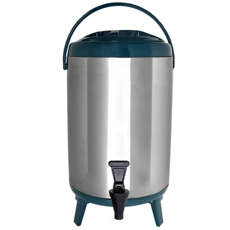 Vollum Stainless Steel Insulated Beverage Dispenser Insulated Thermal Hot and Cold Coffee Carafe 12 Liter Drink Dispenser with Spigot for Hot Water Tea Coffee Cold Milk Juice More TEAL