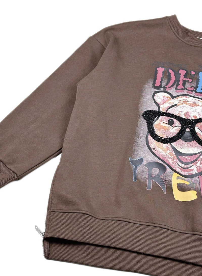 بونكا هوديس وبلوزات للنساء هودي بطبعة جرافيك - Image 1