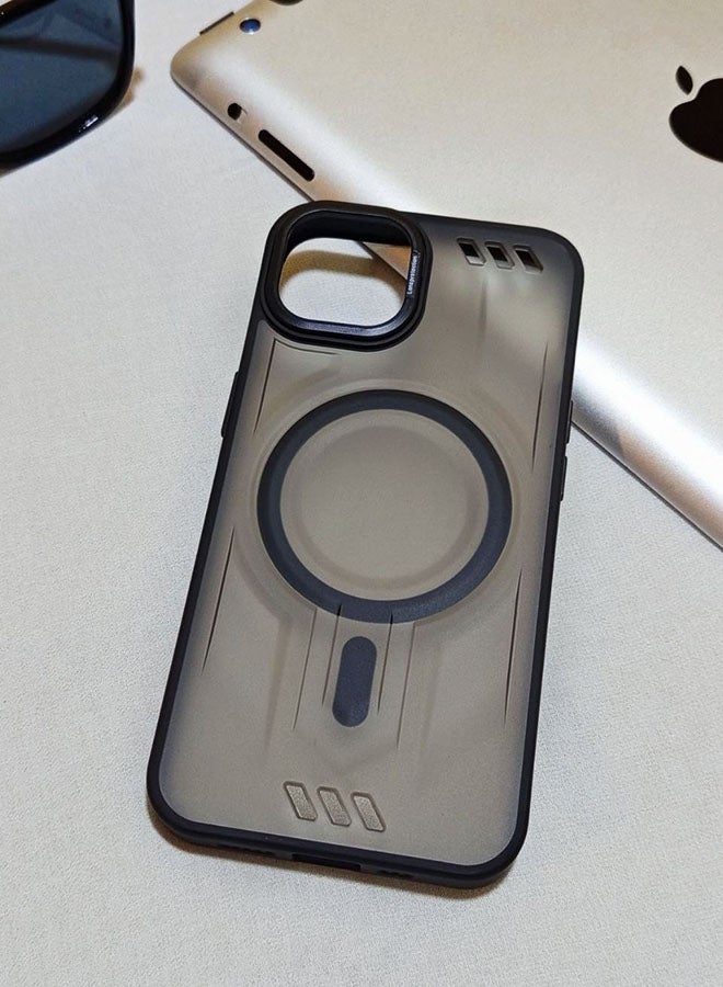 Premium Shockproof Case for Iphone 12 / 13 Pro Max - with Metal Camera Frame - Stylish Matte Magnetic Cover for All Ages and Supports MagSafe - Anti-fingerprint, Camera Protection, Drop Resistant - Compatible with Iphone 12 / 13 Pro Max - Black - Image 3