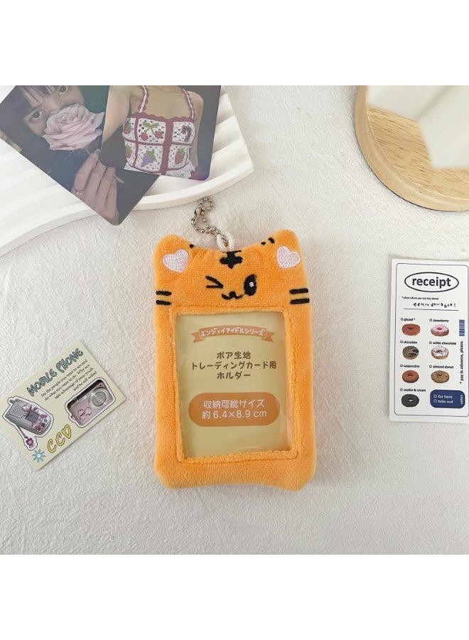 NIBEMINENT 1 - Piece Cute Little Bear Rabbit Kpop Photo Card Holder Pendant Key Chain ID Badge Holder ID Card Holder Photo Card Protector for School ID Office ID Access Card for Women Girls - Image 1