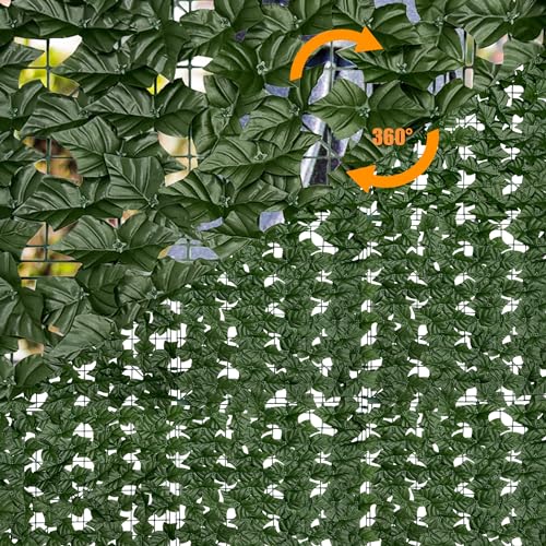 DOPGIB Artificial Ivy Privacy Fence Screen: 140"x 40"(39.2 SQFT) UV-Anti Faux Hedge Fence and Fake Ivy Vine Leaf Wall Panels for Indoor&Outdoor Green Backdrop, Garden Greenery Decor - Image 4