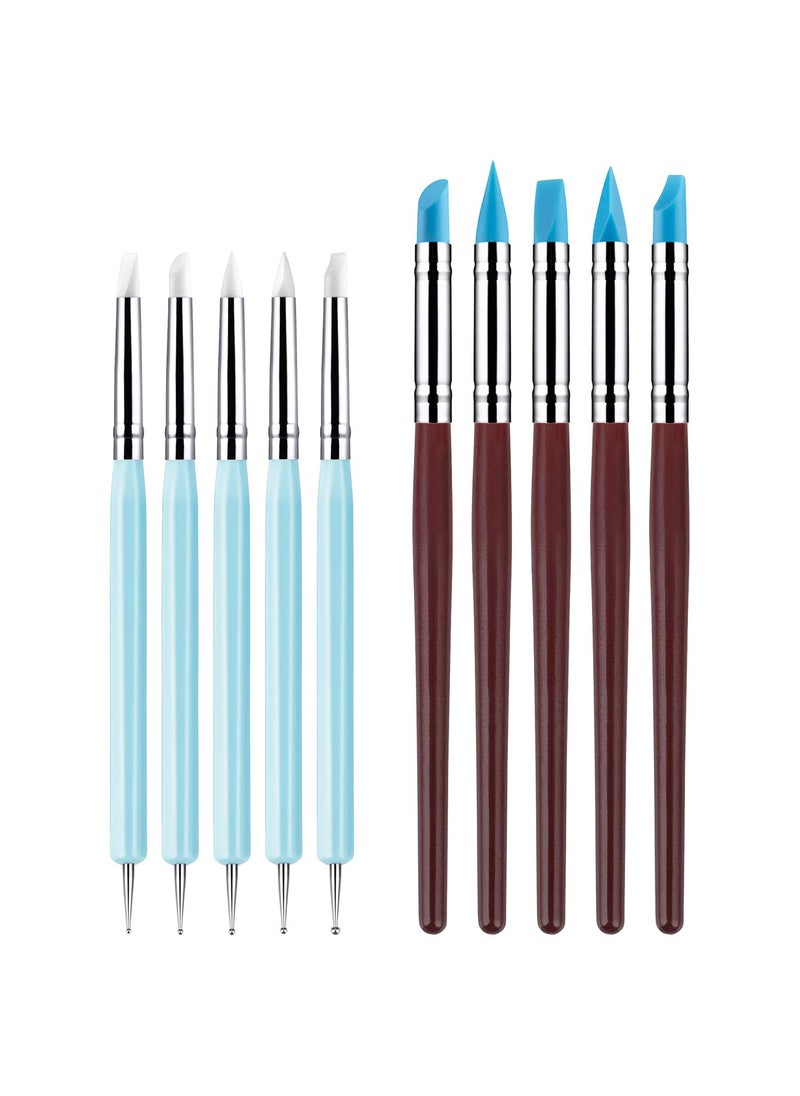 Awpeye 10Pcs Silicone Clay Sculpting Tool Modeling Dotting Tool Pottery Craft use for DIY HandicraftSilicone ToolSilicone Sculpting Tools 
