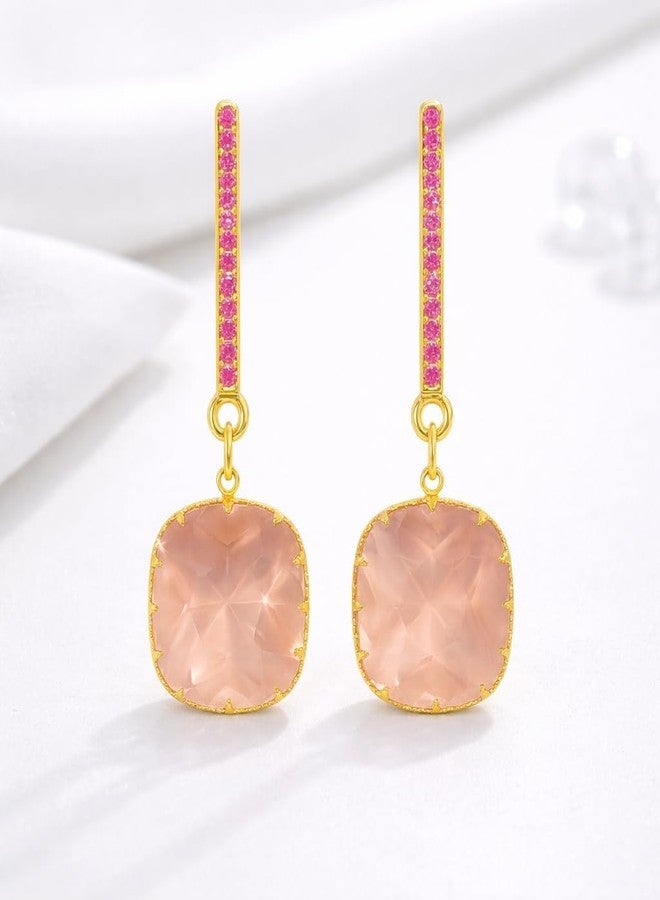AMAAL Square Stone Long Dangler Korean Diamond Earrings set for Women Wedding Girls | Western Earing | Moti Stylish Ear Rings Jewellery for woman | Valentine Gift for Girlfriend couple -407 - Image 4