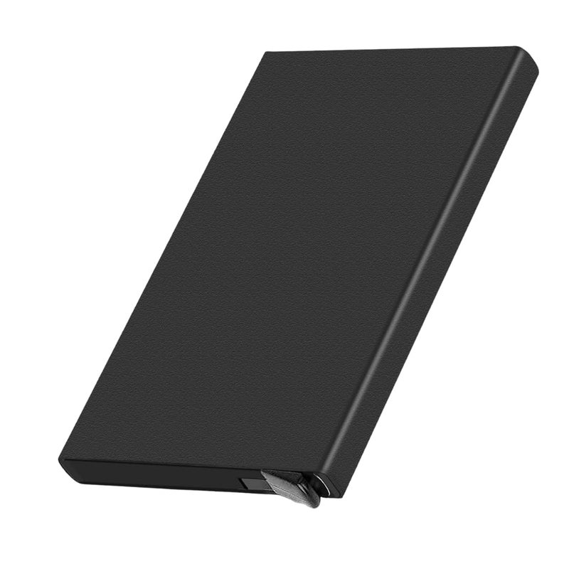 Bracevor 10 Slot popup Aluminium Metal Card Holder Wallet | RFID Blocking | for Men & Women | Credit & Debit Cards - Black - Image 1