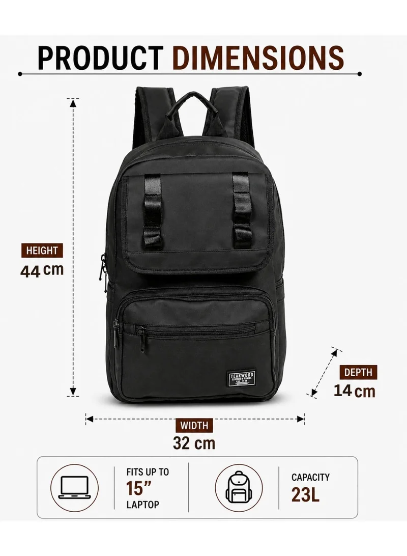 Teakwood Black Teakwood 23L Business Laptop Backpack for Men & Women | Fits up to 15 " Laptop | Premium Black Office & Travel Backpack | Water-Resistant | Multi-Compartment | Ergonomic Lightweight Durable Design  | Best Price UAE