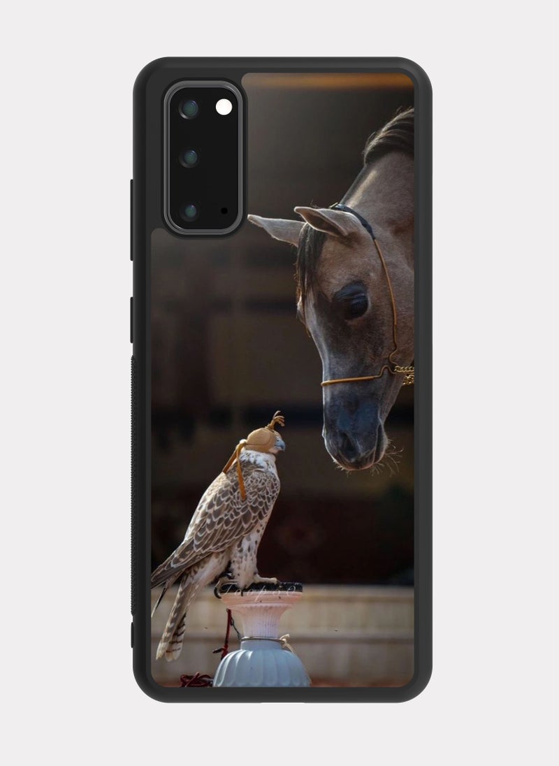 بكسلات كفر سامسونج جالكسي اس 20 صقر و حصان بيج - Image 1