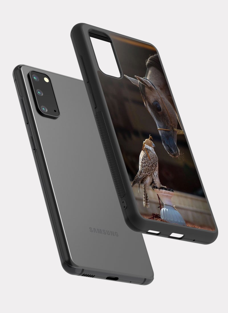 بكسلات كفر سامسونج جالكسي اس 20 صقر و حصان بيج - Image 2