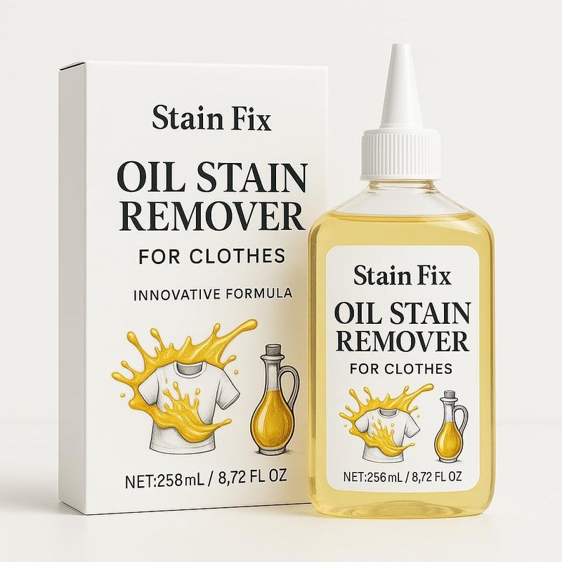 Instant Oil Stain Remover for Clothes (8.72oz) - Fabric Stain Remover For Cooking, Engine, Dried Oil And Grease Stains - Safe for All Fabric Types - Image 1
