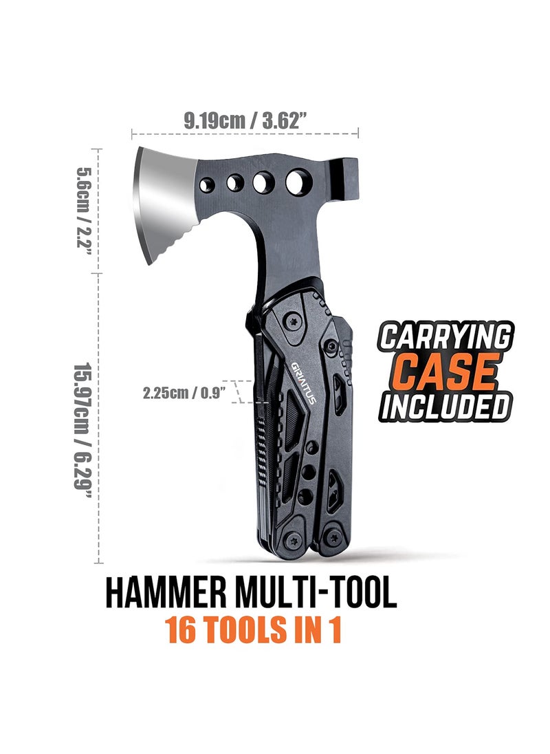 GIRIAITUS Camping Multitool Accessories Gifts for Men Dad 16 in 1 Upgraded Multi Tool Survival Gear with Axe Hammer Pliers Saw Screwdrivers Bottle Opener Whistle & Portable Sheath For Hiking,Fishing  - Image 5