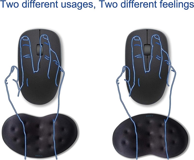 BRILA Ergonomic Memory Foam Mouse Wrist Rest Support Pad Cushion for Computer, Laptop, Office Work, PC Gaming - Massage Holes Design - Wrist Pain Relief (Black Mouse Wrist Rest) - Image 2