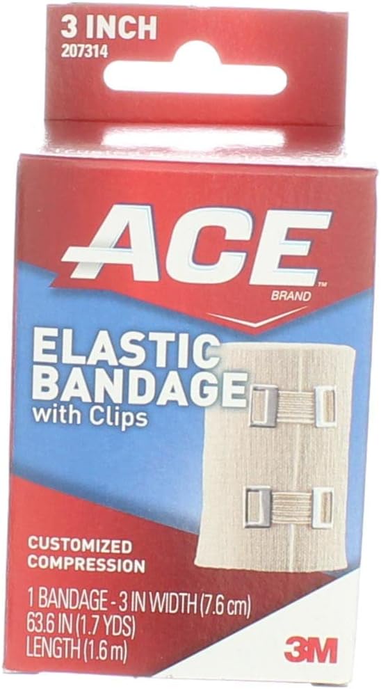 Ace Elastic Bandage with Clips 3 Inch, Pack of 5
