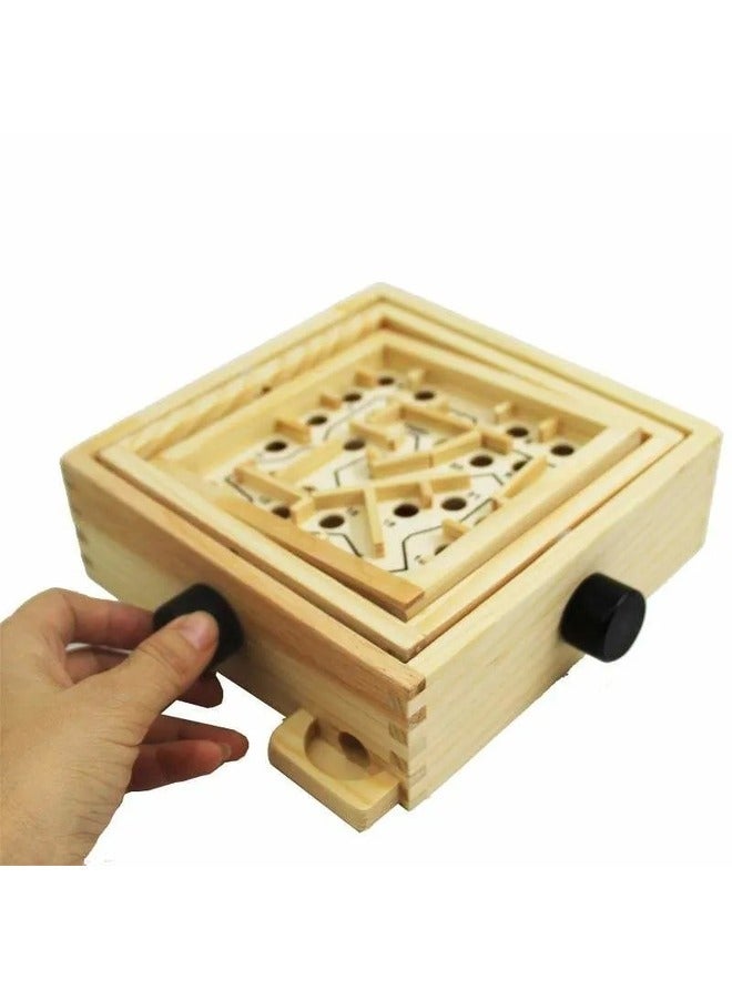 Toy Box Kids 3D Puzzle Wooden Labyrinth Board Toys Ball Maze Games Children Rolling Beads Challenge Balance Montessori Toy - Image 3