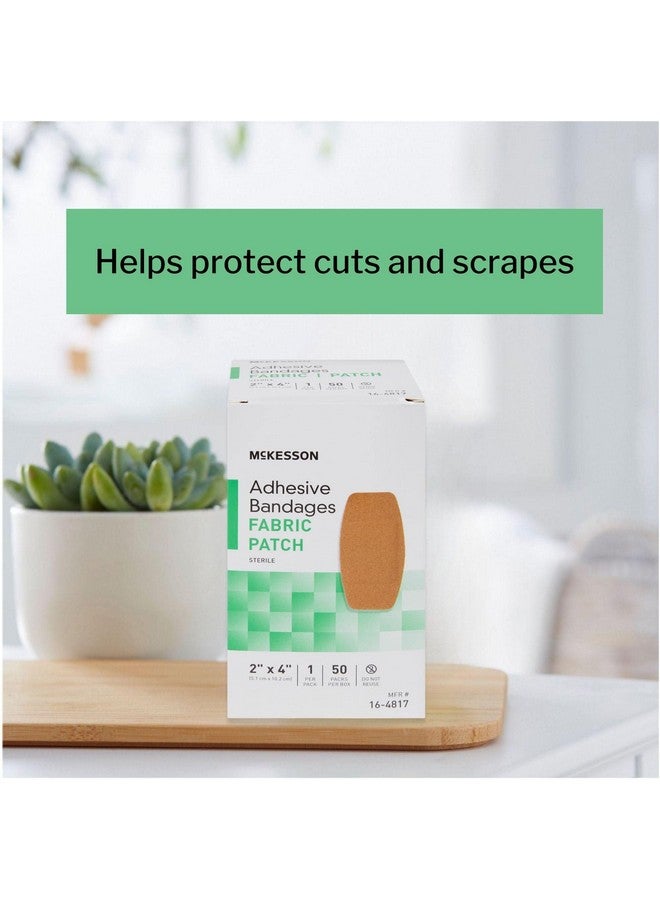 McKesson Adhesive Bandages, Sterile, Fabric Patch, 2 in x 4 in, 50 Count, 1 Pack - Image 4