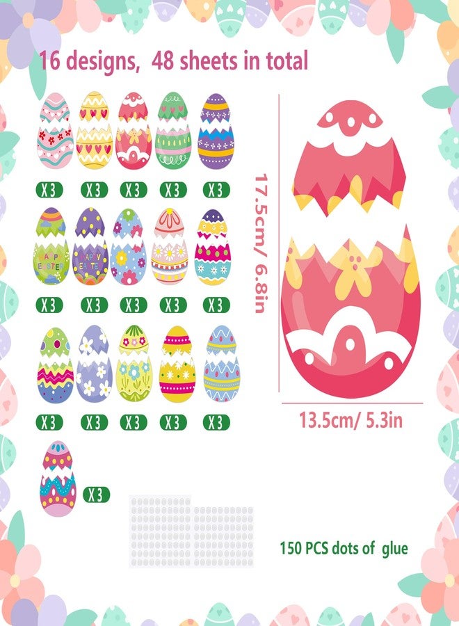 EUVBOKW 48Pcs Easter Egg Cutouts,Classroom Bulletin Board Decorations Eggs Paper Cutting DIY Crafts for Spring Party Classroom Wall Decor - Image 2