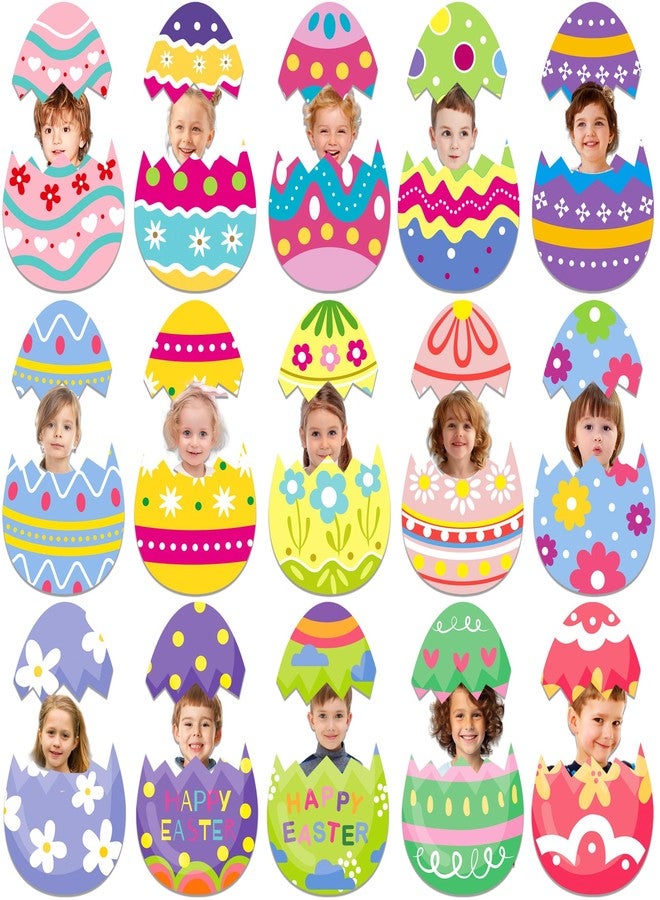 EUVBOKW 48Pcs Easter Egg Cutouts,Classroom Bulletin Board Decorations Eggs Paper Cutting DIY Crafts for Spring Party Classroom Wall Decor - Image 1