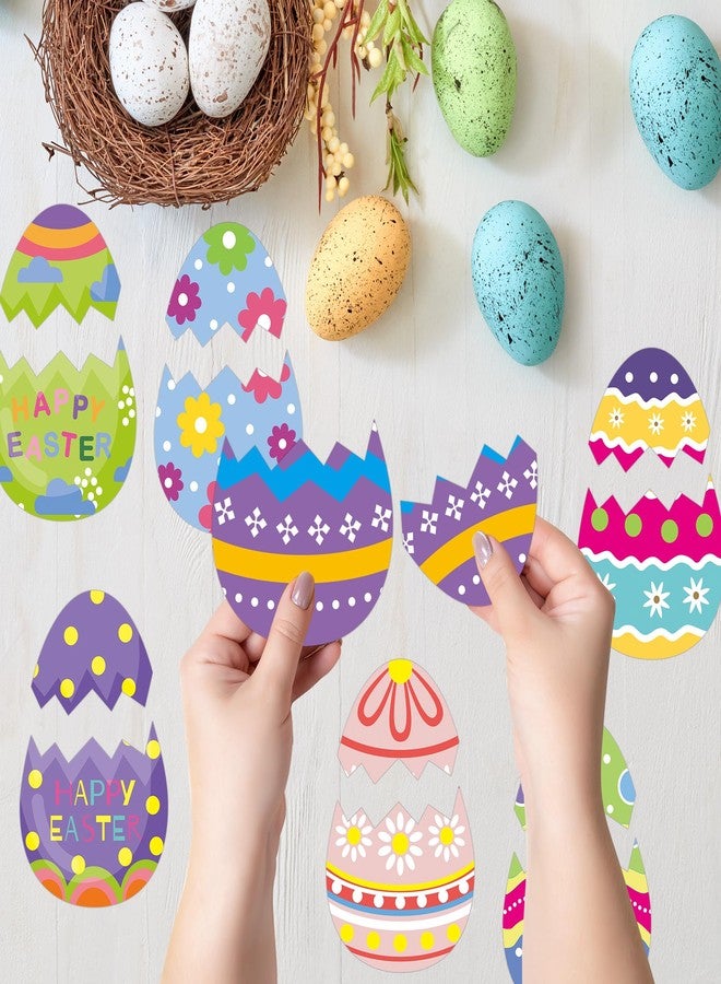 EUVBOKW 48Pcs Easter Egg Cutouts,Classroom Bulletin Board Decorations Eggs Paper Cutting DIY Crafts for Spring Party Classroom Wall Decor - Image 3
