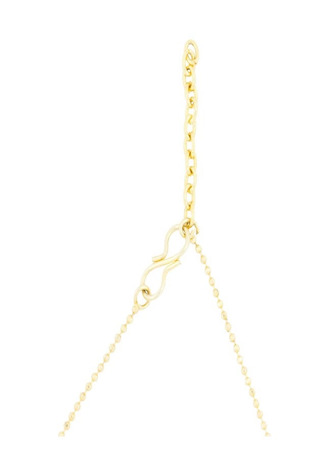 ZIVOM® Flower 18K Gold White Brass American Diamond/Cz Pearl Necklace Pendant Chain Set Girls Women - Image 4