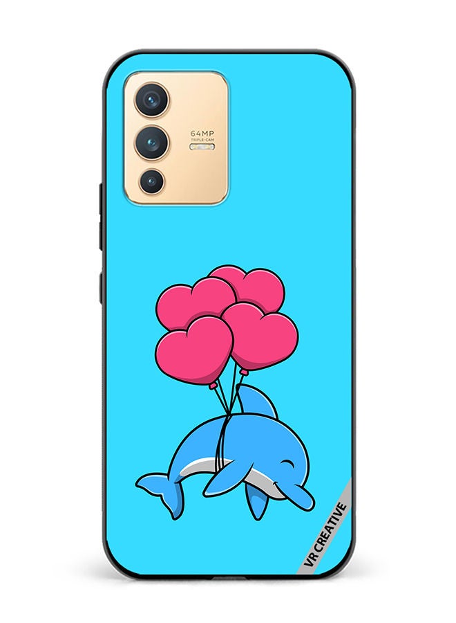VR CREATIVE Protective Case Cover For Vivo V23 5G Cute Dolphin Design Multicolour - Image 1