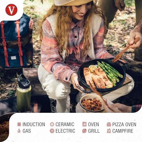 Victoria Cast Iron Round Grill Pan with Double Loop Handles, Made in Colombia, 10 Inches - Image 3
