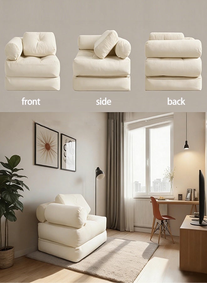 ميريزا سرير أريكة قابل للطي بمقاس فردي | كرسي نوم قابل للتحويل مع وسادة، مرتبة قابلة للطي ودعم للظهر، أريكة أرضية محمولة للمنزل, غرفة المعيشة وغرفة النوم - Image 2