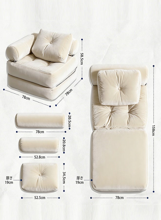 ميريزا سرير أريكة قابل للطي بمقاس فردي | كرسي نوم قابل للتحويل مع وسادة، مرتبة قابلة للطي ودعم للظهر، أريكة أرضية محمولة للمنزل, غرفة المعيشة وغرفة النوم - Image 3