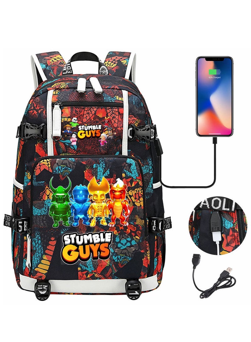 USB Print Youth Casual Travel Backpack