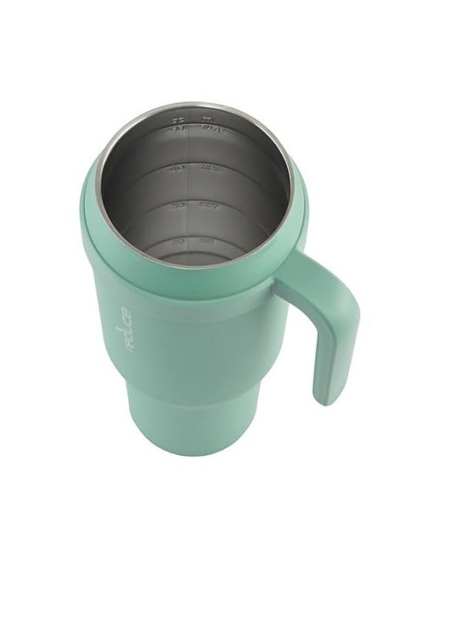 REDUCE 50 oz Mug Tumbler with Handle & Straw - Stainless Steel with Sip-It-Your-Way Lid - Keeps Water Cold up to 50 Hours - SweatProof, Dishwasher Safe, BPA Free - 2 Pack, Green / Beige - Image 3