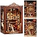 ISSEVE Book Nook Kit DIY Miniature House Kit for Adults Teen Beginners Dollhouse Mini Booknook Kits Tiny House Bookshelf Decoration 3D Wooden Puzzles Crafts Gifts Twilight Library - Image 4
