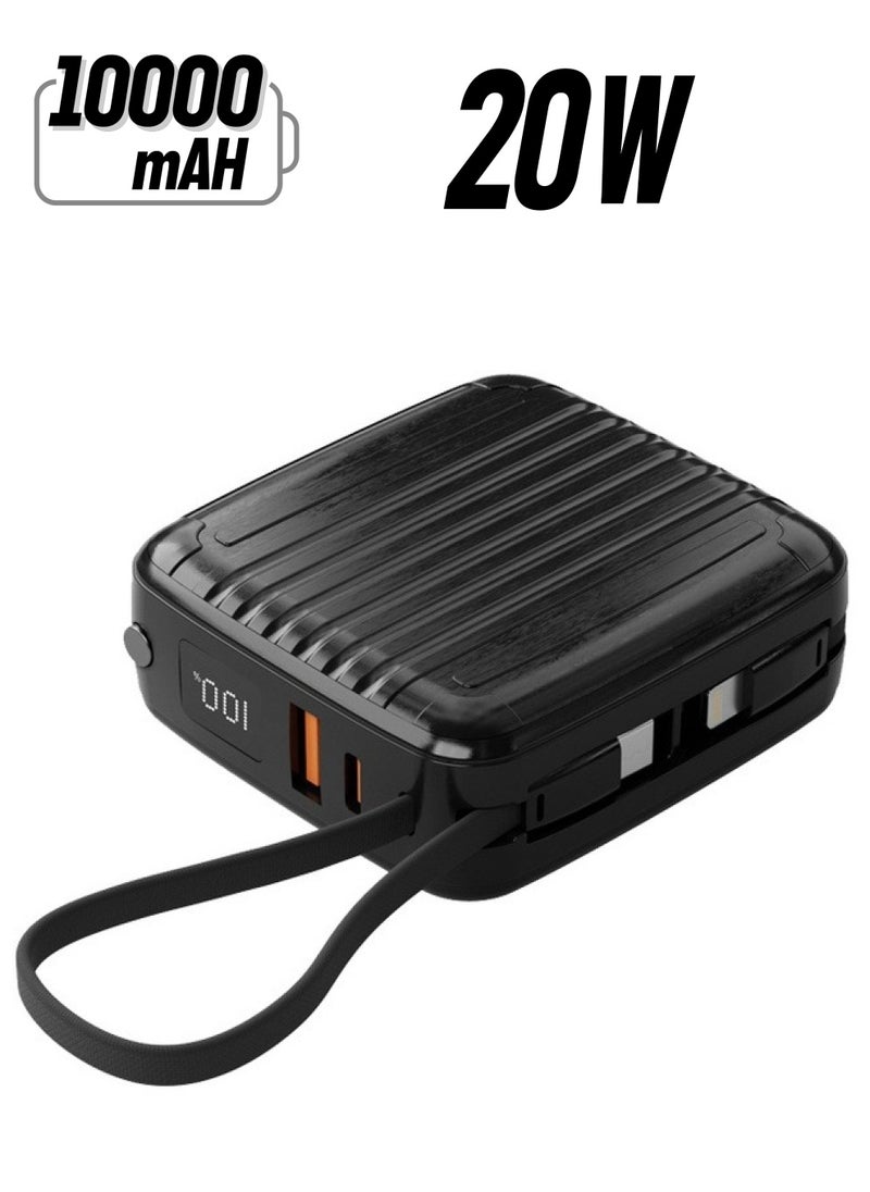 porodo - Magsafe Power Bank 10000mAh PD 20W Wireless 15W with Built-In Type-C and Lightning Cable - Image 1