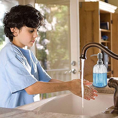 Luximal 1'Pack Glass Soap Dispenser Set (400ml) | Refillable Handwash & Sanitizer Bottle with ABS Pump for Bathroom, Kitchen, Sink & Wash Basin - Image 4