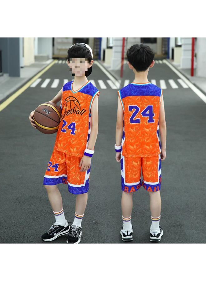 Song Feng Ya Children's Basketball Suit Sports Suit Boy's No.24 Kobe Jersey Summer Student Sleeveless Vest Training Team Uniform - Image 2