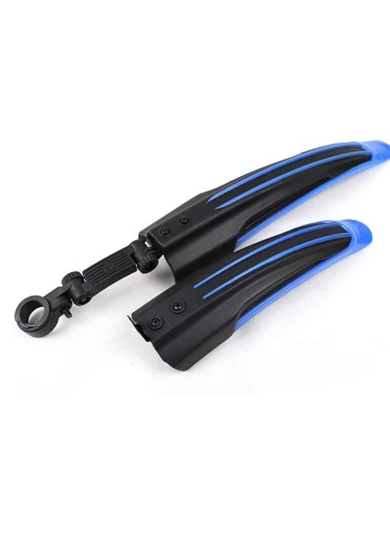 Generic Adjustable Road Mountain Bike Bicycle Cycling Tire Front/Rear Mud Guards Fenders Set (Blue, CM010B) 