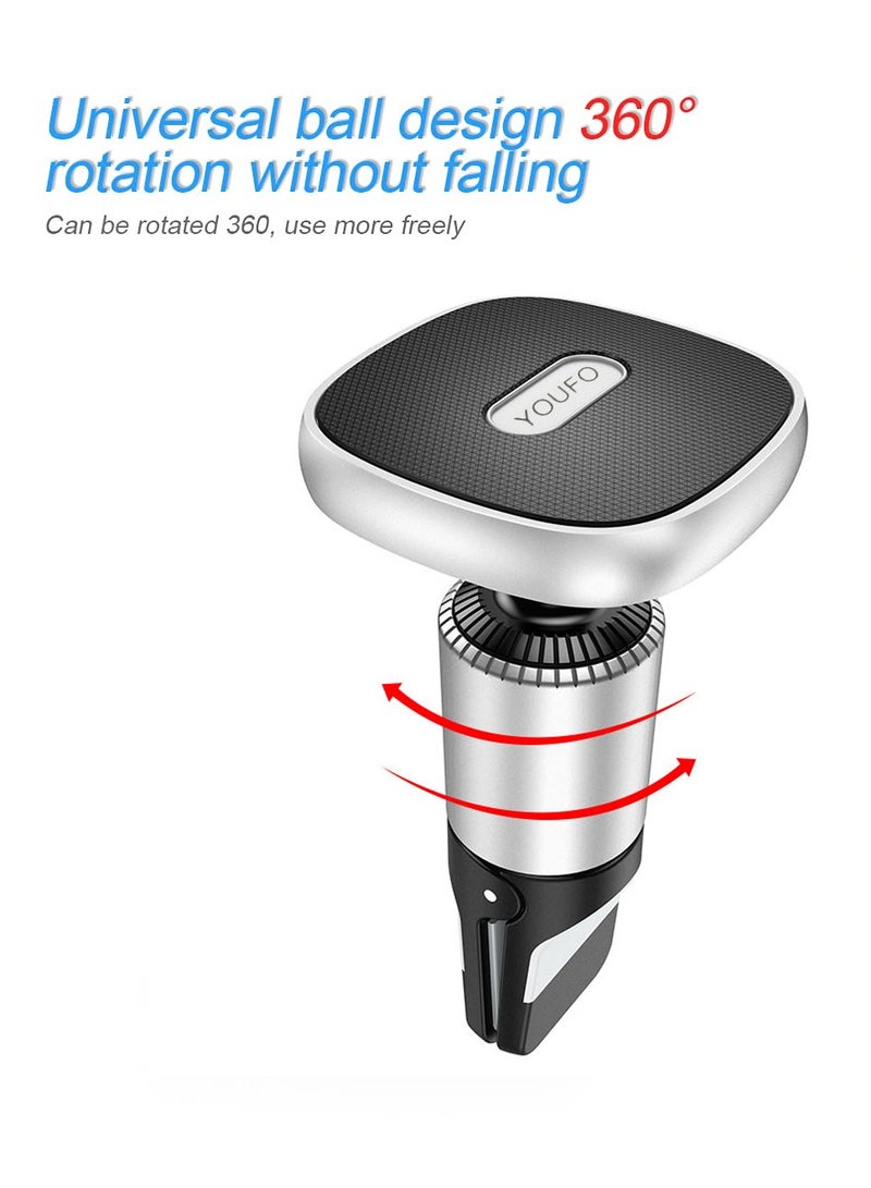 YOUFO Magnetic Car Phone Holder | Air Vent Mount | 360° Rotation | Universal for iPhone, Samsung, All Smartphones with Metal Ring Y4811