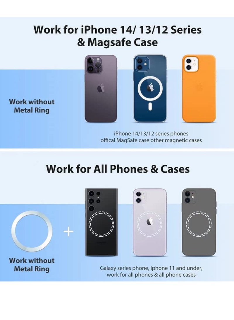 YOUFO Magnetic Car Phone Holder | Air Vent Mount | 360° Rotation | Universal for iPhone, Samsung, All Smartphones with Metal Ring Y4811