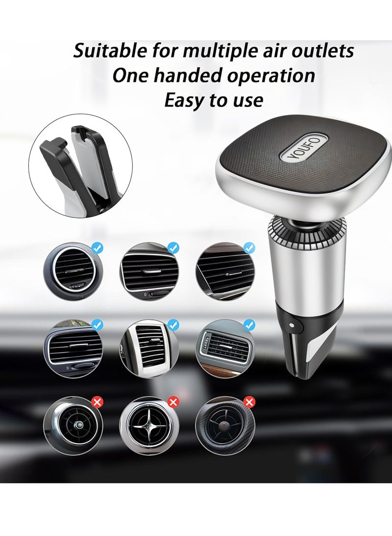 YOUFO Magnetic Car Phone Holder | Air Vent Mount | 360° Rotation | Universal for iPhone, Samsung, All Smartphones with Metal Ring Y4811