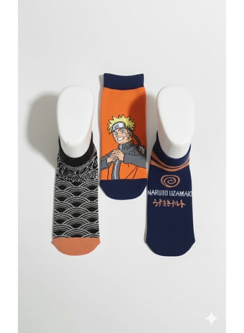 Naruto 3 PAIRS | NARUTO ANKLET SOCKS 78% COTTON| 18% POLYESTER | 4% ELASTANE - Image 1