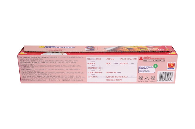 Freshwrapp Hindalco International Aluminium Foil 1 Kilo Gram Net, 18 microns |Food Packing, Wrapping , Storing , Serving and Cooking (Baking , Grilling , Roasting, Freezing) - Image 3