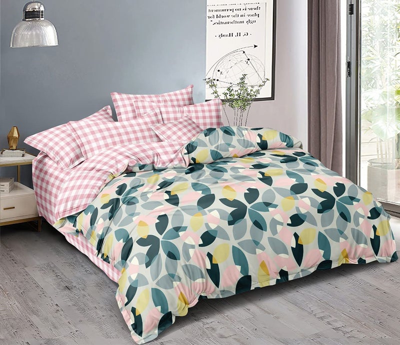 MORADO ® Premium Glace Cotton 100 GSM Floral Double Bedsheet with 2 King Size Pillow Covers (Multicolor, 90X100 Inches) - Image 2