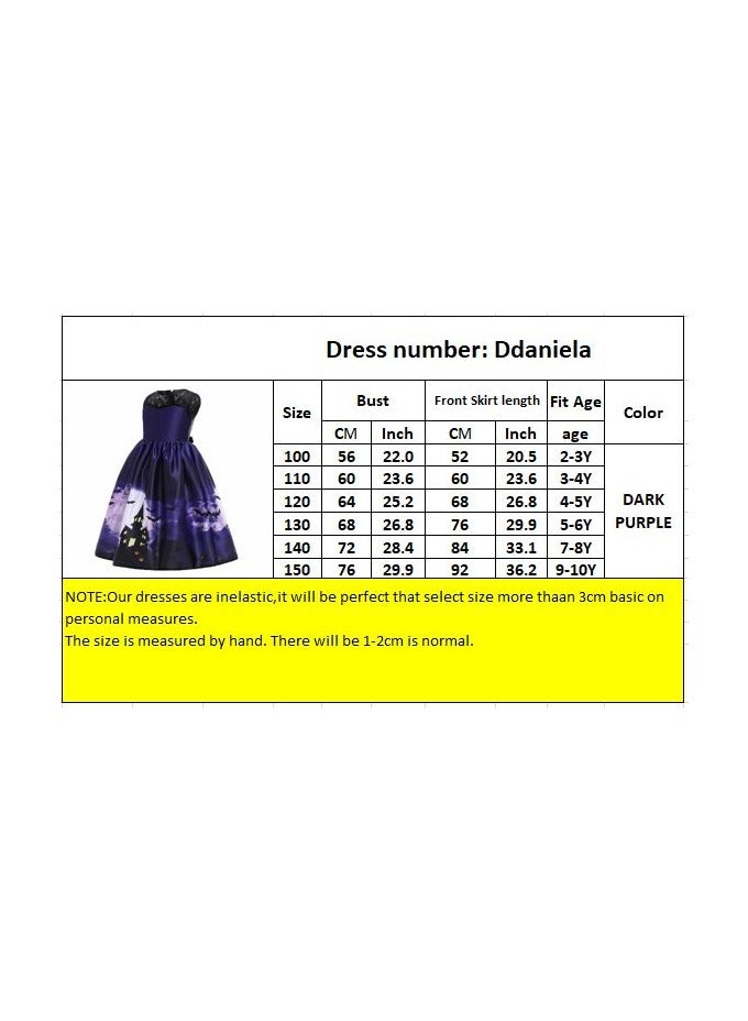 D'Daniela Halloween Printed Sleeveless Dress - Dark Purple - Image 2