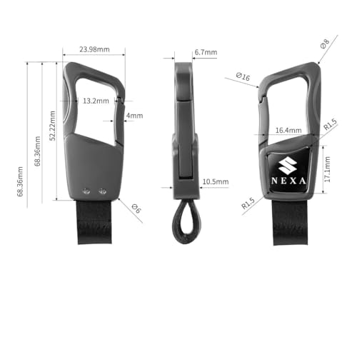 Greenworld Premium Scratch-Proof Keychain/Keyring with Car Brand Name Logo | Durable Metal Keyring for Cars & Bikes with 2 Color Strap (N_E_X_A) - Image 4