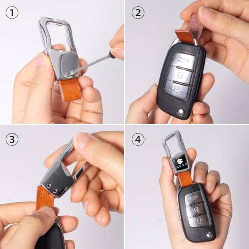 Greenworld Premium Scratch-Proof Keychain/Keyring with Car Brand Name Logo | Durable Metal Keyring for Cars & Bikes with 2 Color Strap (N_E_X_A) - Image 3