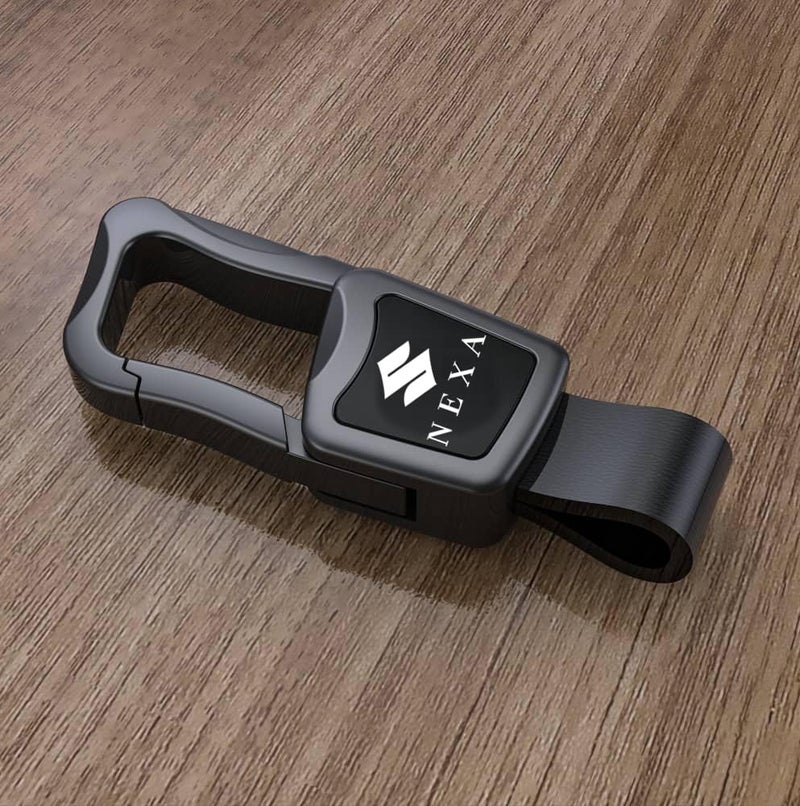 Greenworld Premium Scratch-Proof Keychain/Keyring with Car Brand Name Logo | Durable Metal Keyring for Cars & Bikes with 2 Color Strap (N_E_X_A) - Image 1