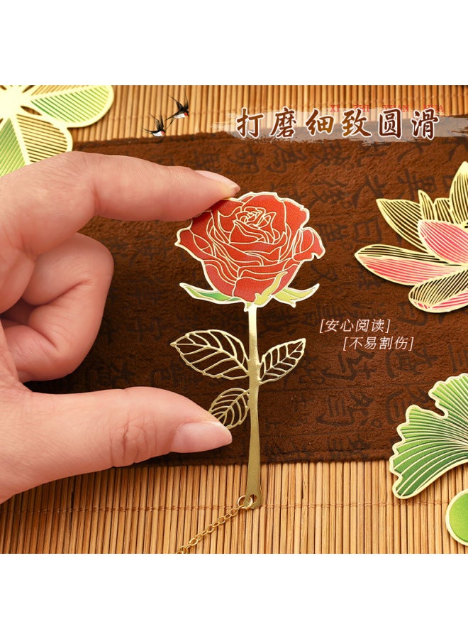 HELPS Creative Hollow Brass Bookmark Student Special-shaped Metal Chinese Style Pendant Book Page Clip Cultural And Creative Learning Stationery - Image 3