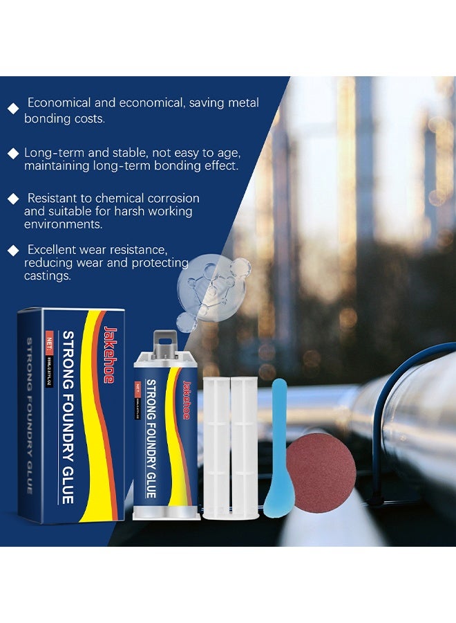 Jakehoe Strong Foundry Glue, Strong Foundry Glue For Metal, Metal Repair Glue, Strong Foundry Glue Plastic, Metal Glue Heary Duty Weld, Strong Metal Casting Welding Glue, Enhanced Casting Glue, 85ML - Image 2