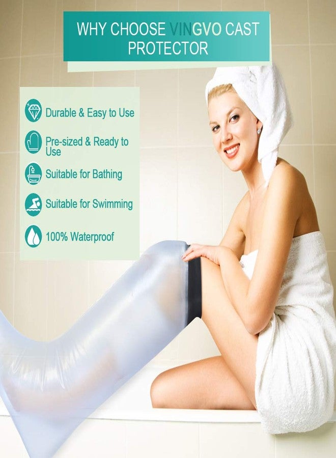 VINGVO Leg Cast Cover for Shower and Bath, Waterproof Cast Protector for Shower Leg Adult Reusable Sealed Watertight Leg Cast Protector Bag to Keep Wound and Bandages Dry Upgrade Cast Cover for Showering - Image 3